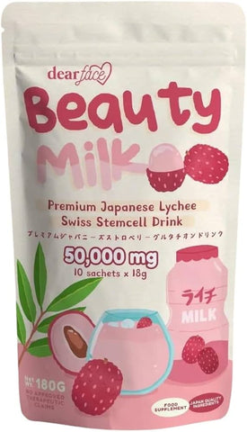 Dear face Beauty Milk Premium Japanese Lychee Swiss Stemcell Drink 10x18g