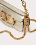 Valentino Garavino Metallic Leather Shoulder Bag