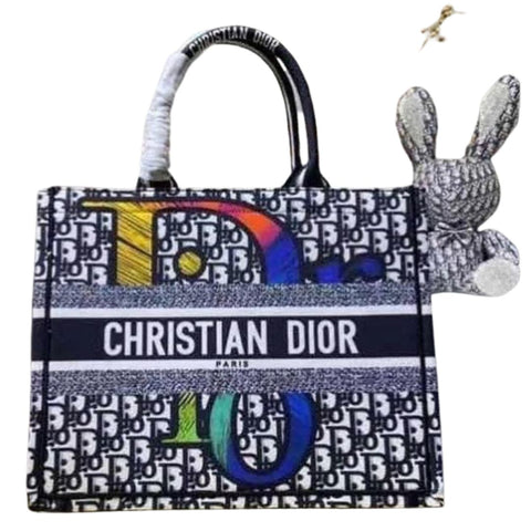 Christian Dior Large Multi Color Tote Bag