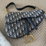 Christian Dior Saddle Shoulder Bag with Sling Blue