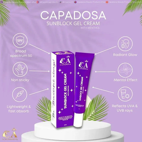 Capadosa Archives Maintenance Sunblock Gel Cream SPF50 with Menthol Effect